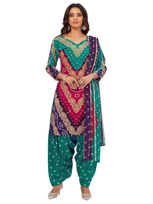 women bandhani printed unstitched suit set - 21749639 - Standard Image - 0