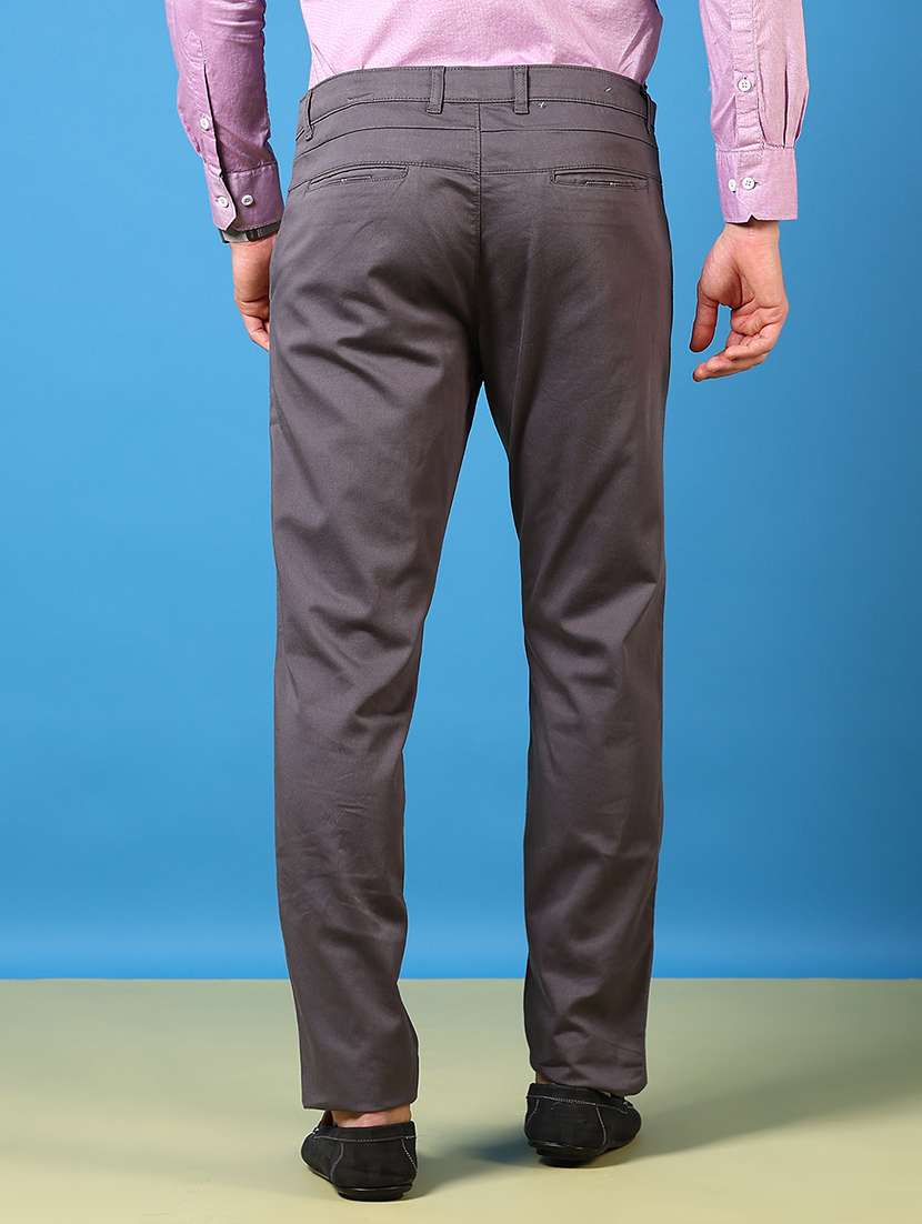 men solid mid rise casual chinos - 21749674 -  Standard Image - 3