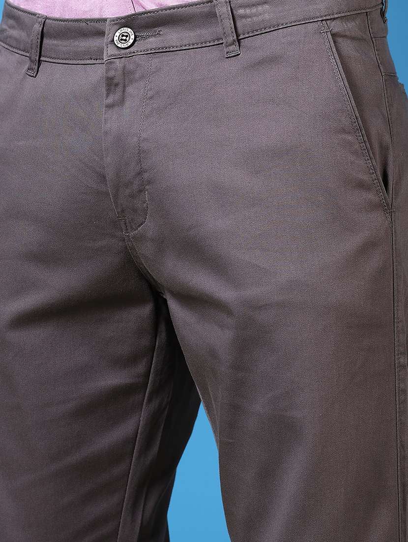 men solid mid rise casual chinos - 21749674 -  Standard Image - 5