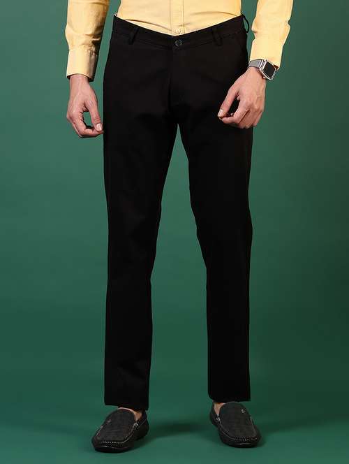 men solid mid rise casual chinos - 21749675 - Standard Image - 0