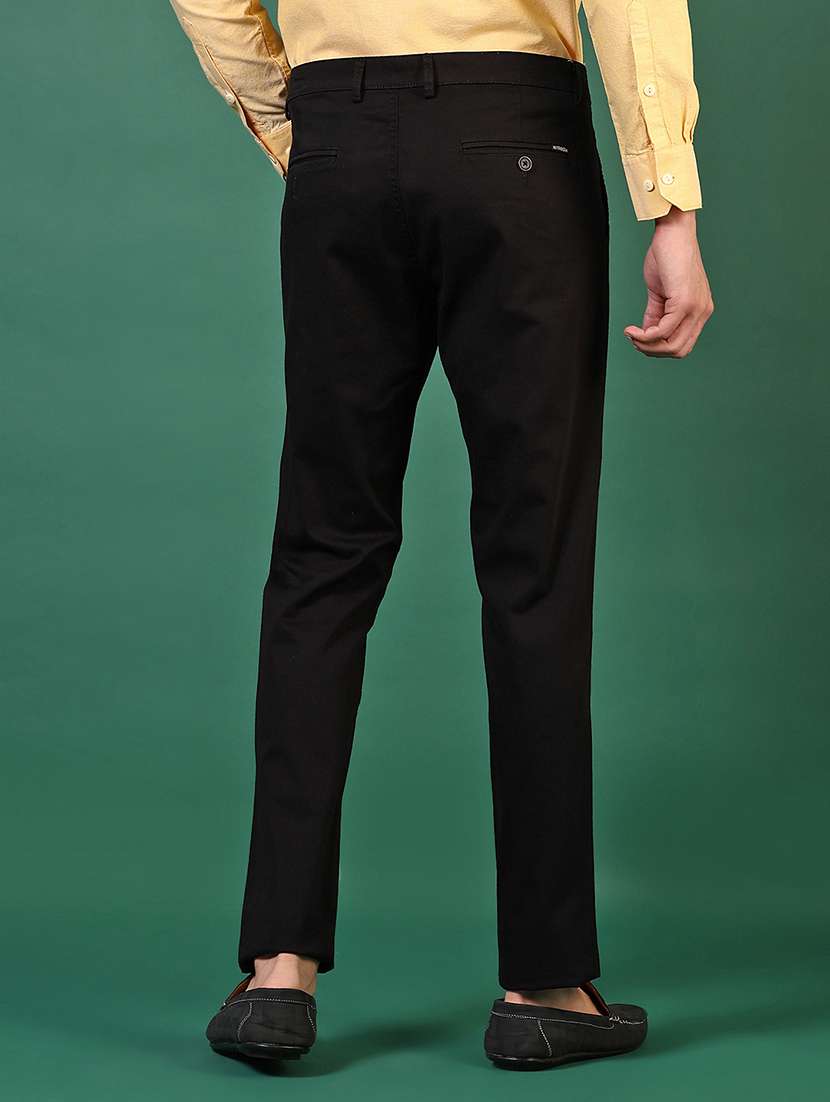 men solid mid rise casual chinos - 21749675 - Standard Image - 3