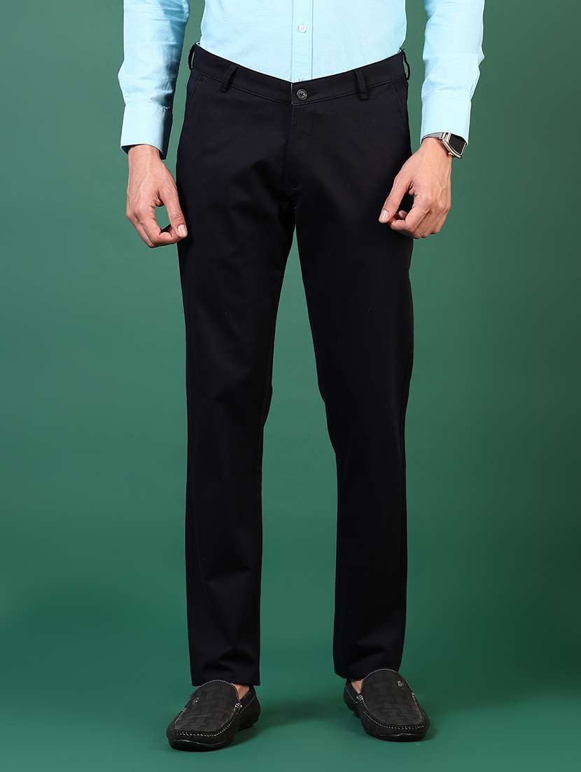 men mid rise solid chinos  - 21749676 -  Zoom Image - 0