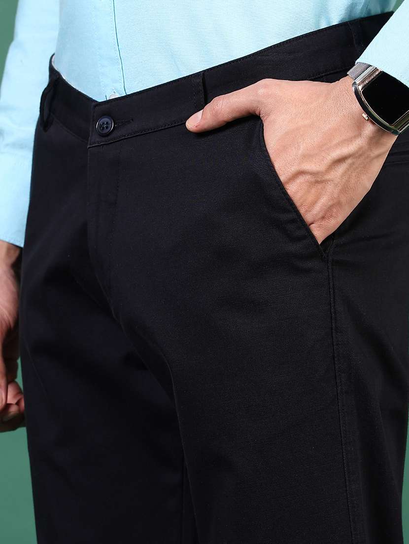 men mid rise solid chinos  - 21749676 -  Standard Image - 5