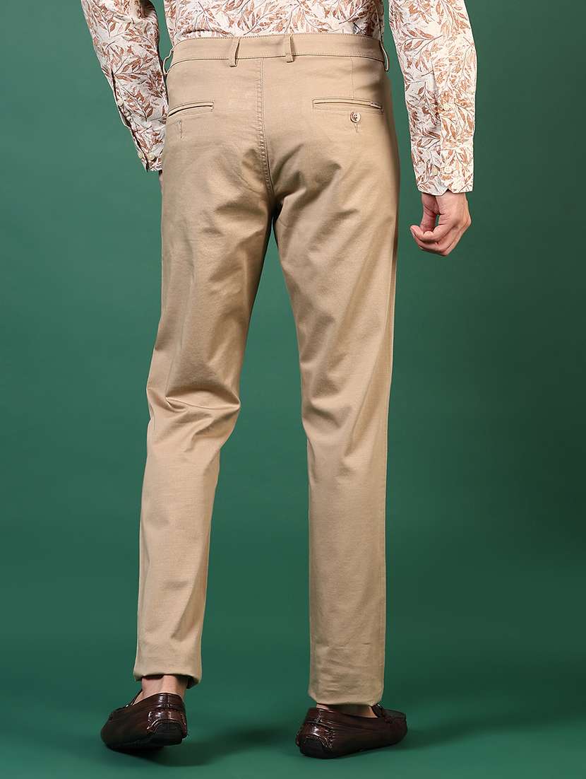 men mid rise solid chinos  - 21749677 -  Standard Image - 3