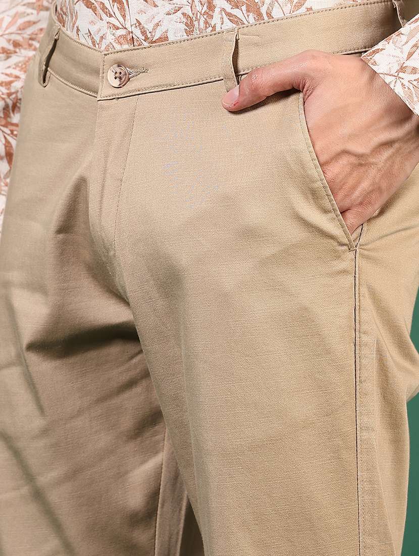 men mid rise solid chinos  - 21749677 -  Standard Image - 5