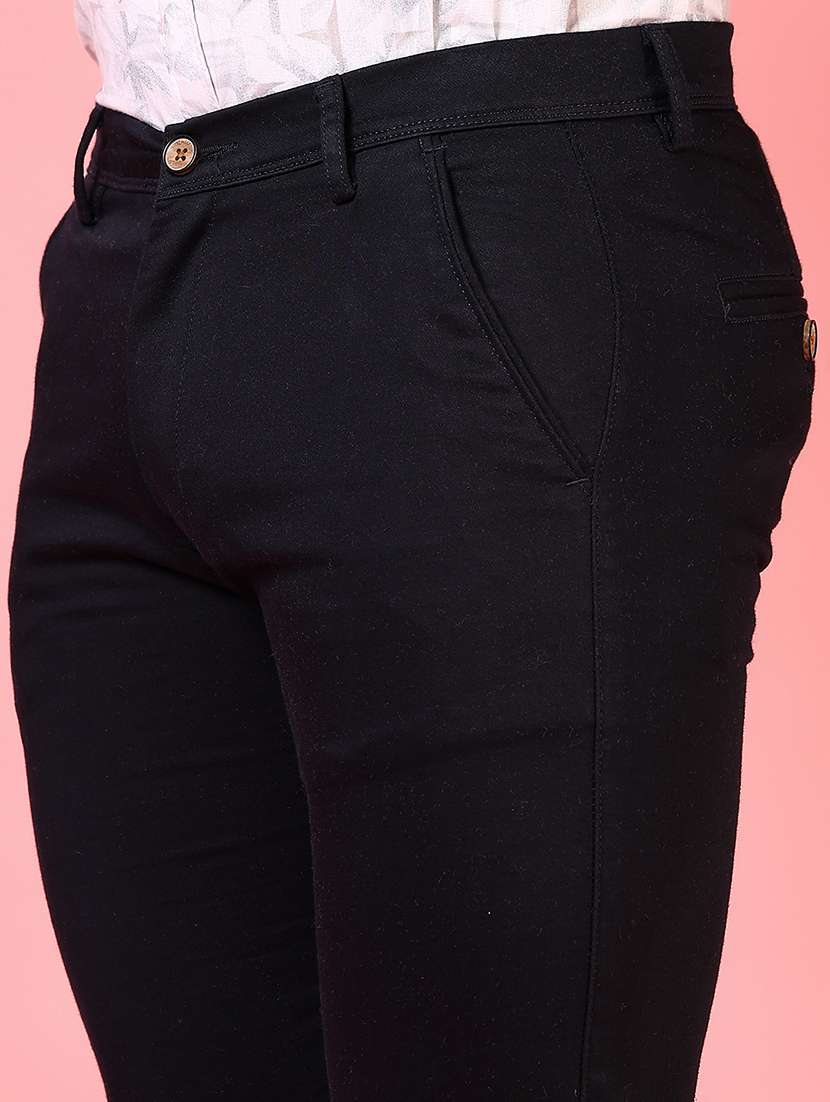 men solid mid rise casual chinos - 21749679 -  Standard Image - 5