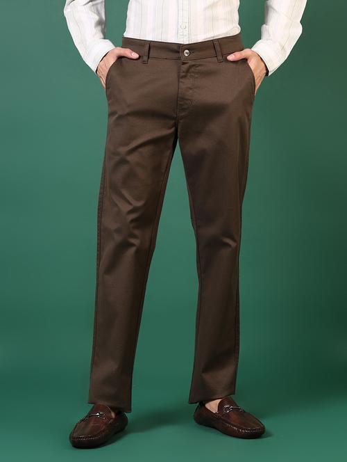 men solid mid rise casual chinos - 21749684 - Standard Image - 0