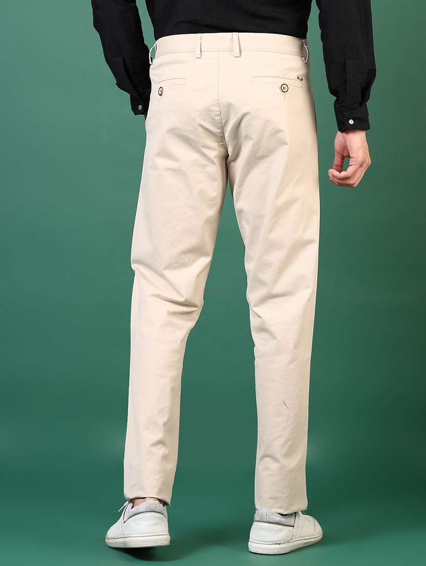men solid mid rise casual chinos - 21749694 -  Standard Image - 3