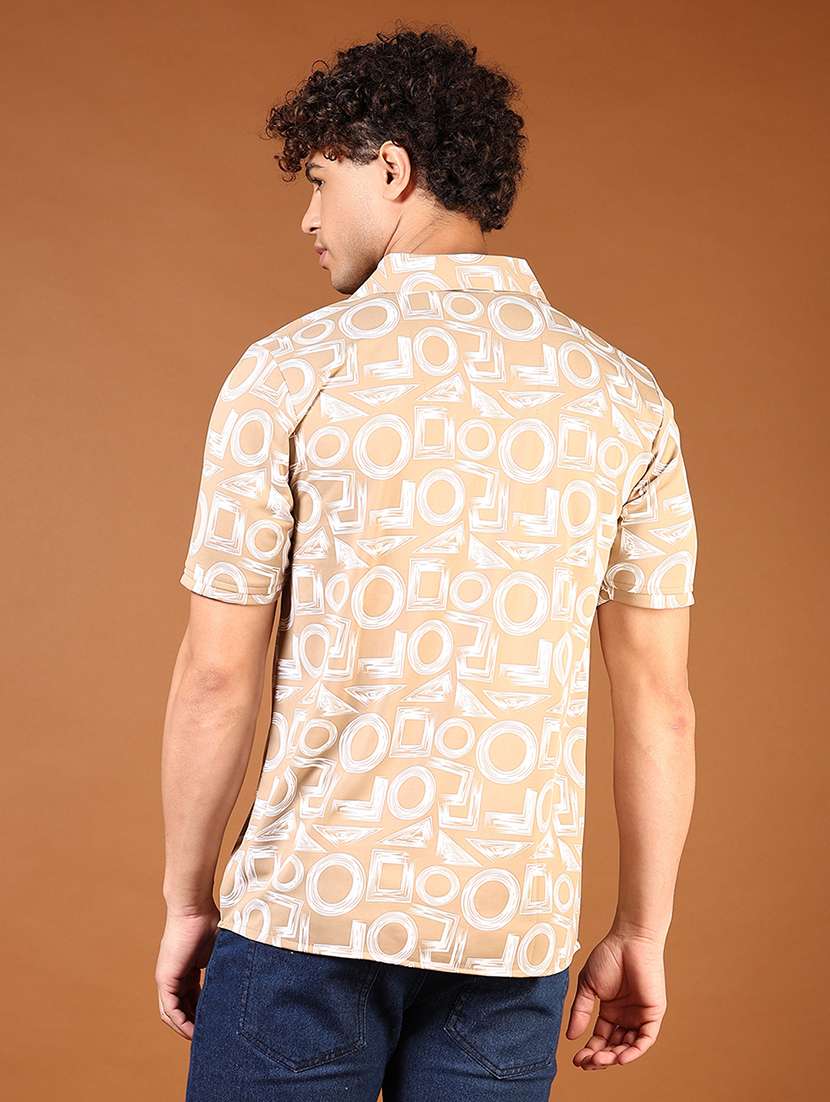 men printed short sleeve regular fit casual shirt - 21749700 -  Standard Image - 3