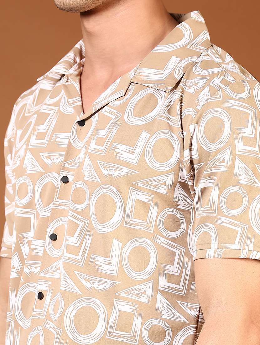 men printed short sleeve regular fit casual shirt - 21749700 -  Standard Image - 5