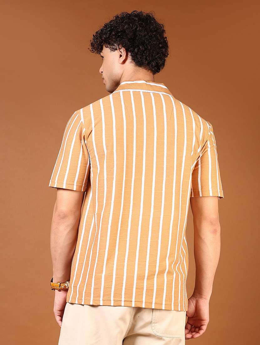 men striped short sleeve regular fit casual shirt - 21749707 -  Standard Image - 3