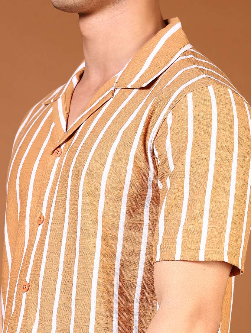 men striped short sleeve regular fit casual shirt - 21749707 -  Standard Image - 5