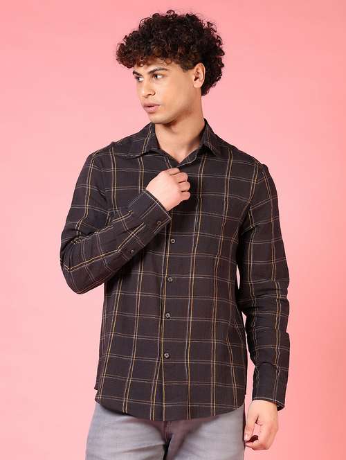 men checkered long sleeve regular fit casual shirt - 21749717 -  Standard Image - 0