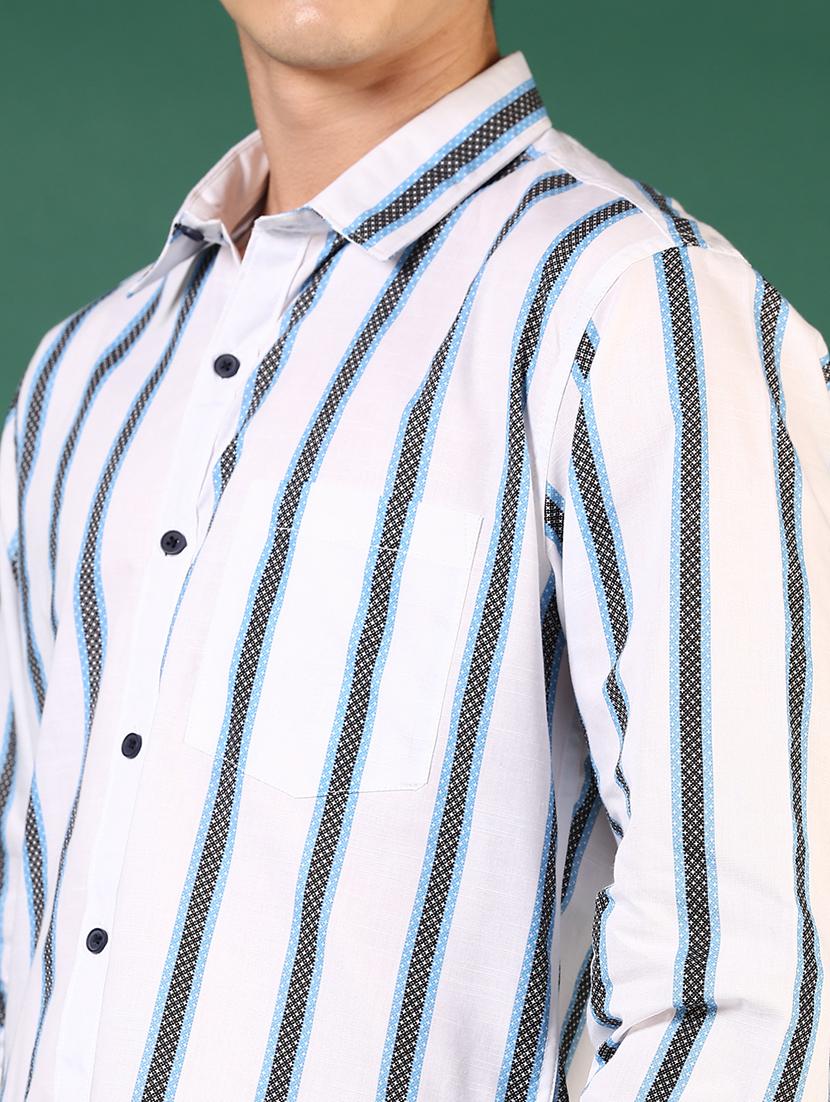 men striped long sleeve regular fit casual shirt - 21749723 - Standard Image - 5