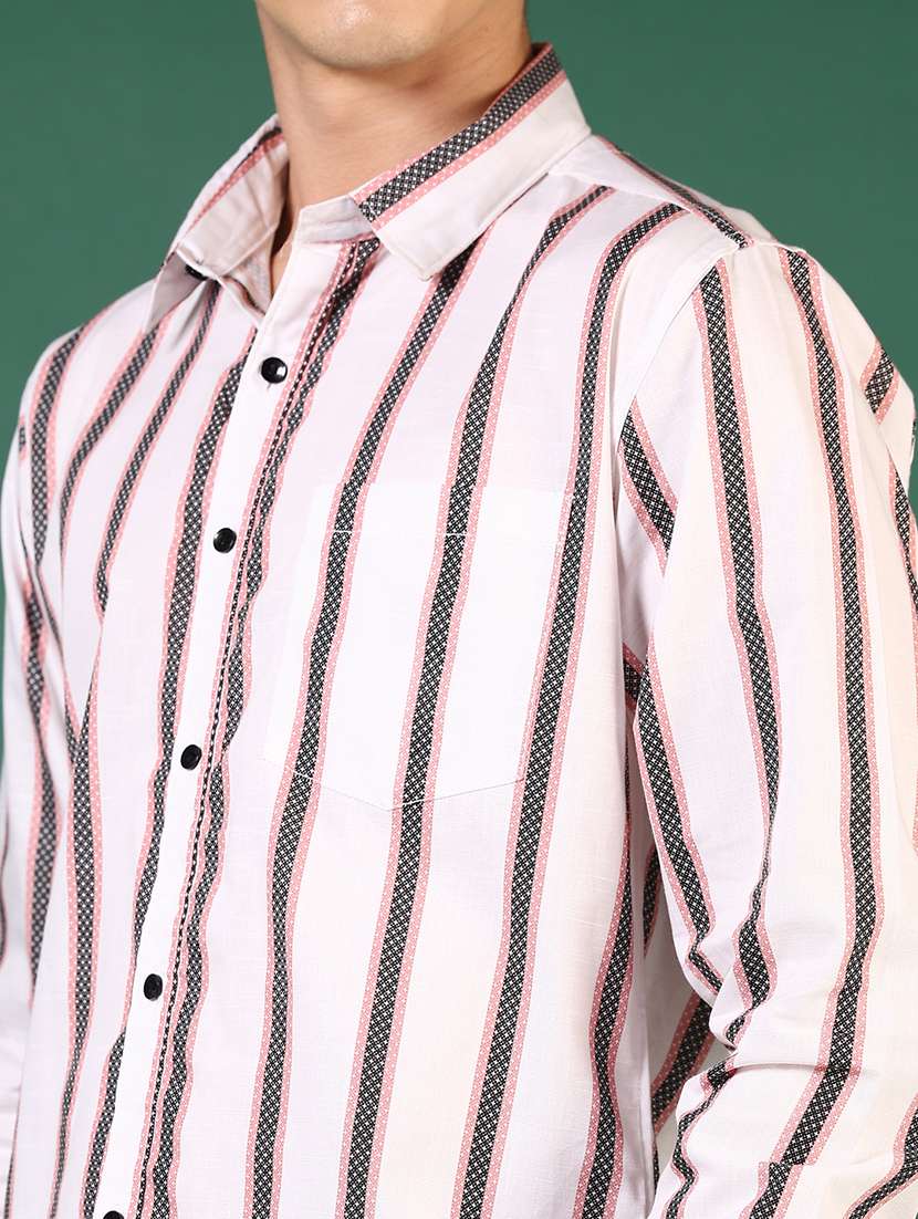 men striped long sleeve regular fit casual shirt - 21749725 -  Standard Image - 5