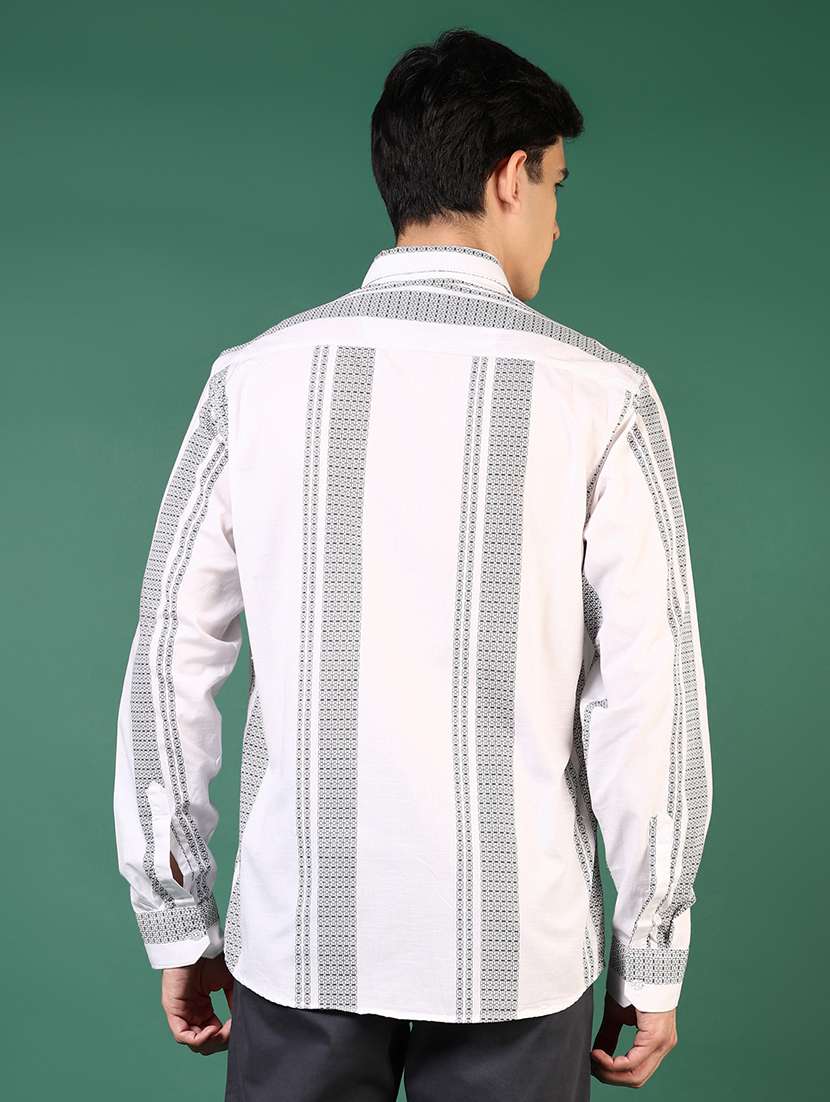 men striped long sleeve regular fit casual shirt - 21749727 -  Standard Image - 3