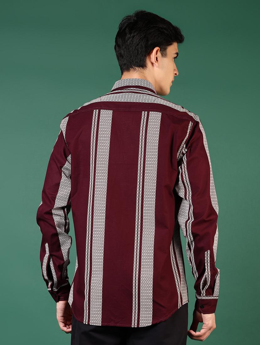 men striped long sleeve regular fit casual shirt - 21749728 - Standard Image - 3