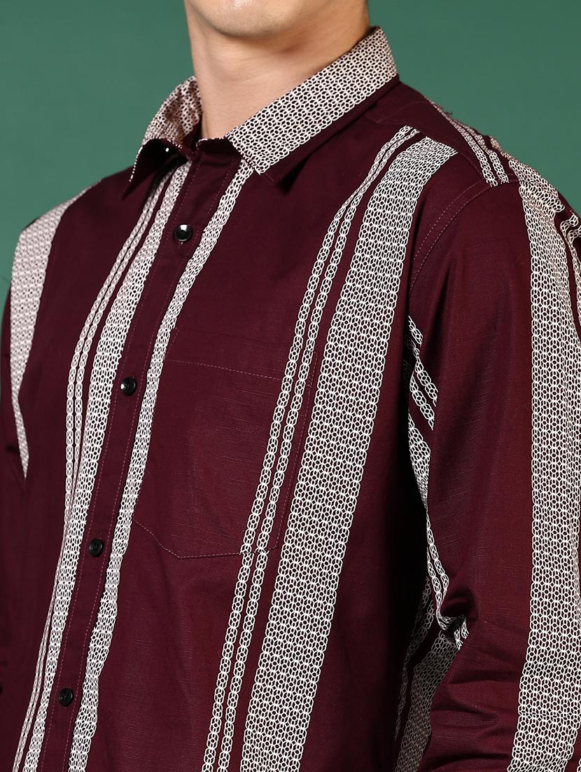 men striped long sleeve regular fit casual shirt - 21749728 - Standard Image - 5