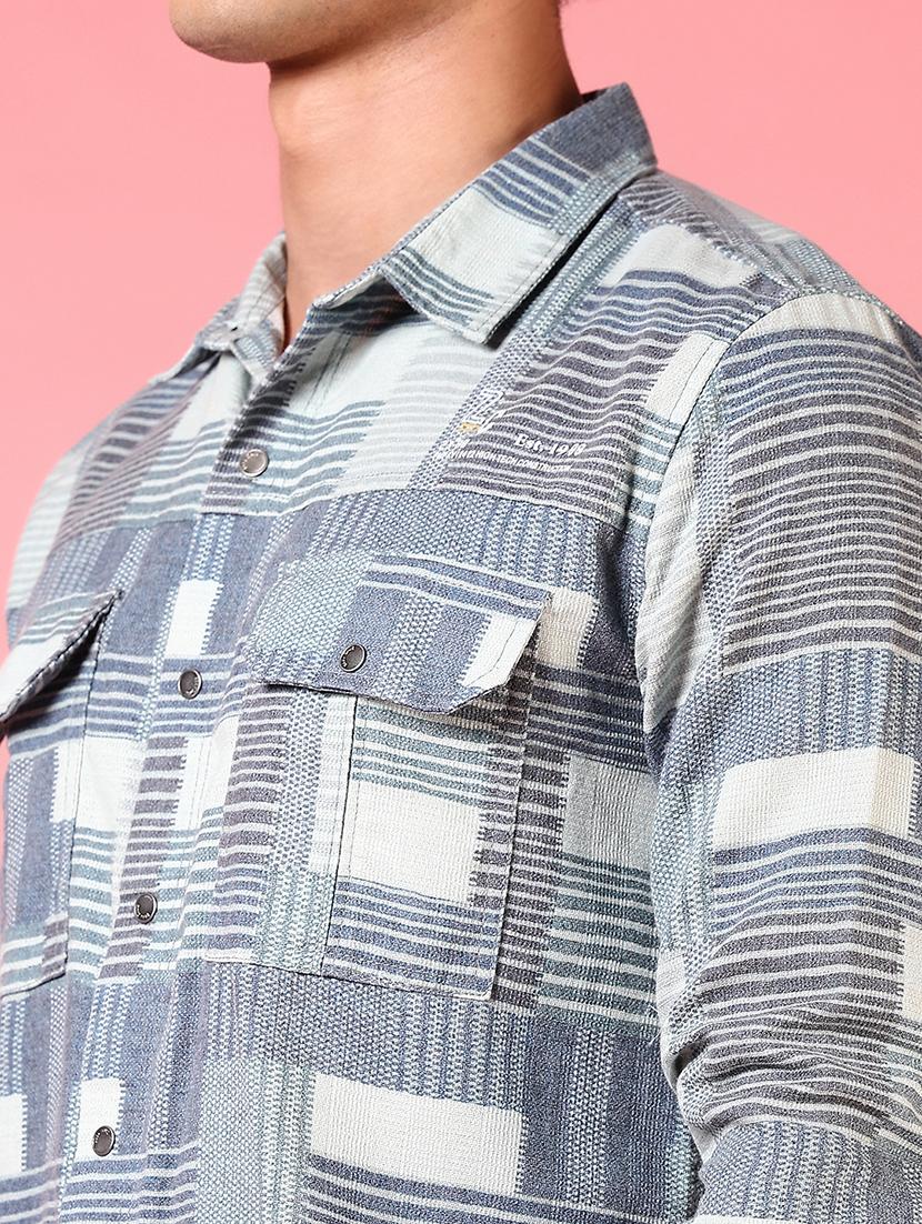 men printed long sleeve slim fit casual shirt - 21749740 - Standard Image - 5