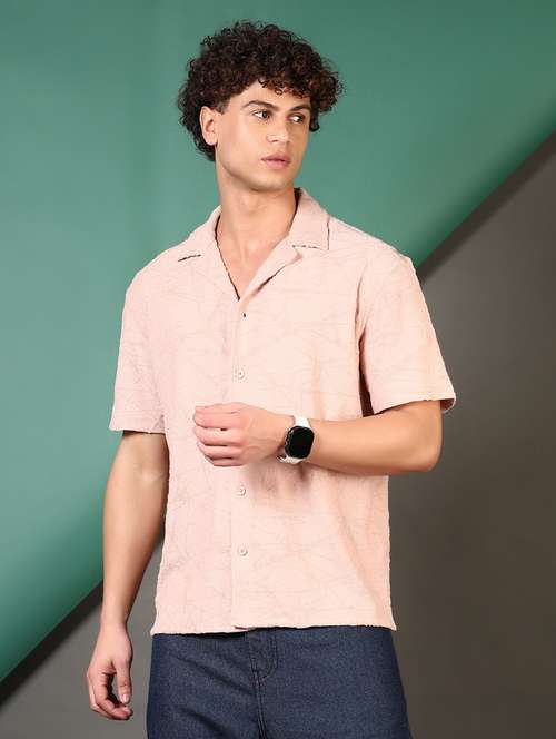 men self design short sleeve loose fit casual shirt - 21749759 -  Standard Image - 0