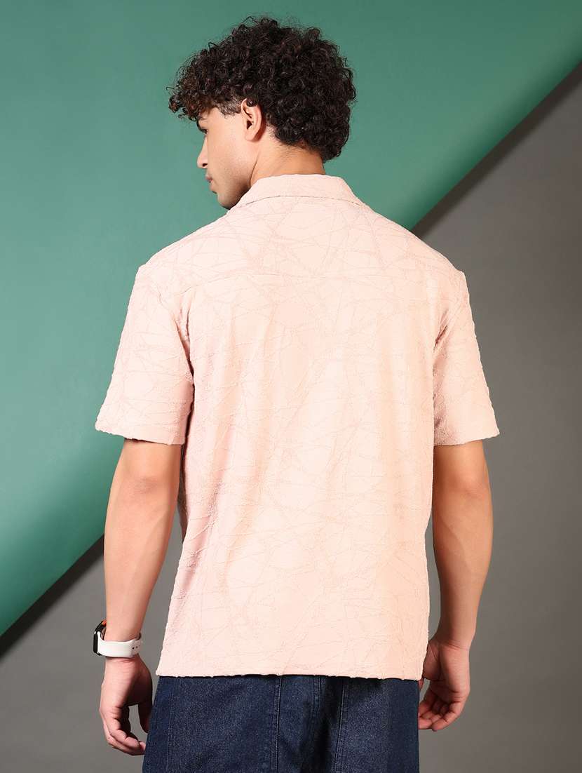 men self design short sleeve loose fit casual shirt - 21749759 -  Standard Image - 3