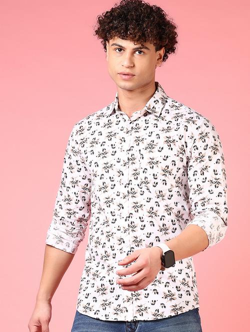 men printed long sleeve regular fit casual shirt - 21749760 - Standard Image - 0