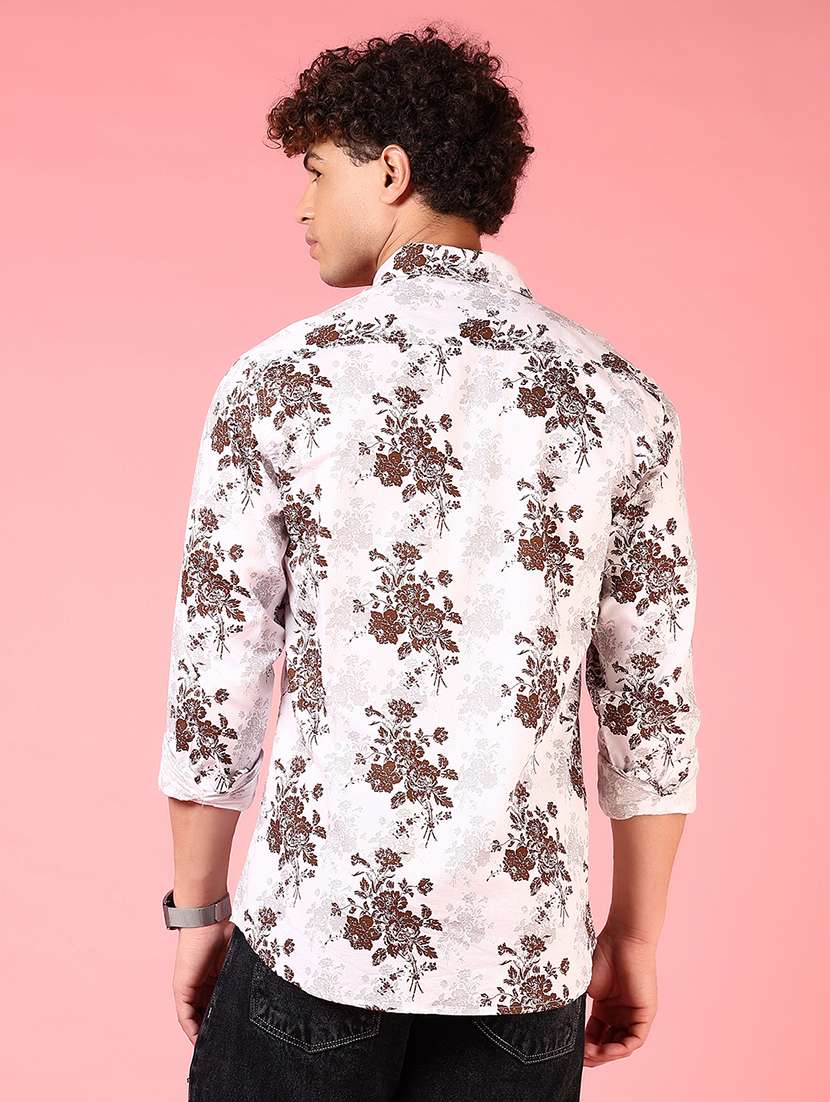 men printed long sleeve regular fit casual shirt - 21749762 -  Standard Image - 3