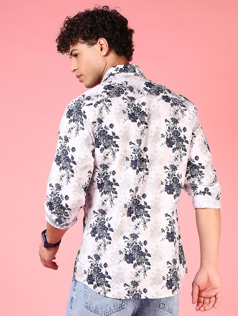 men printed long sleeve regular fit casual shirt - 21749763 - Standard Image - 3