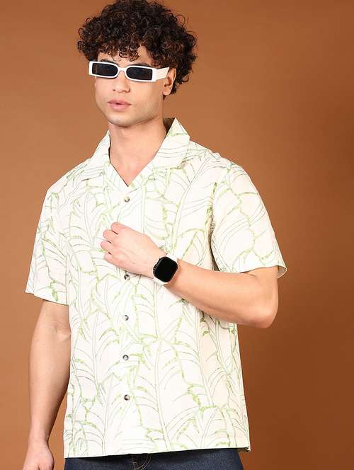 men cuban collared short sleeves casual shirt - 21749770 -  Standard Image - 0