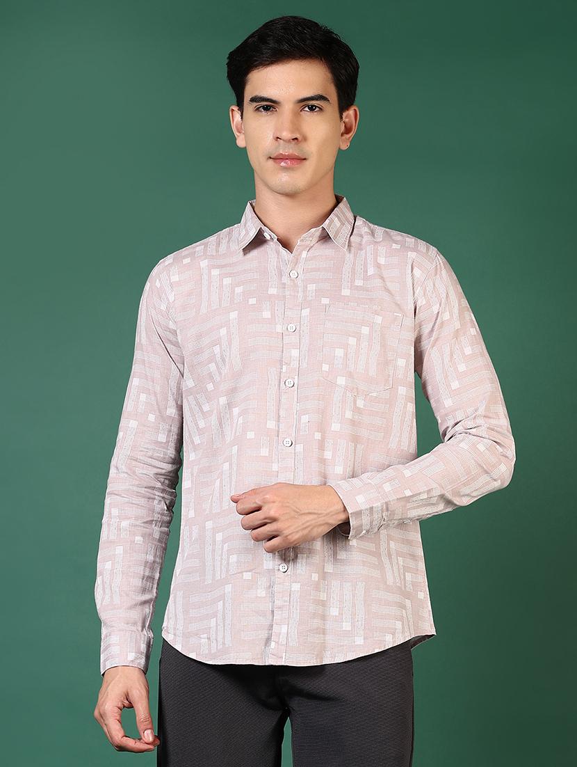 men printed collared long sleeves casual shirt - 21749772 - Zoom Image - 0