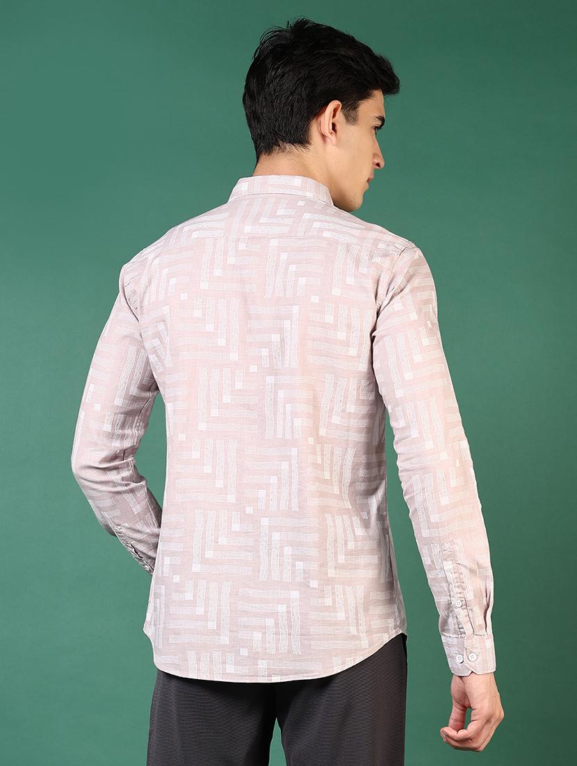 men printed collared long sleeves casual shirt - 21749772 - Standard Image - 3