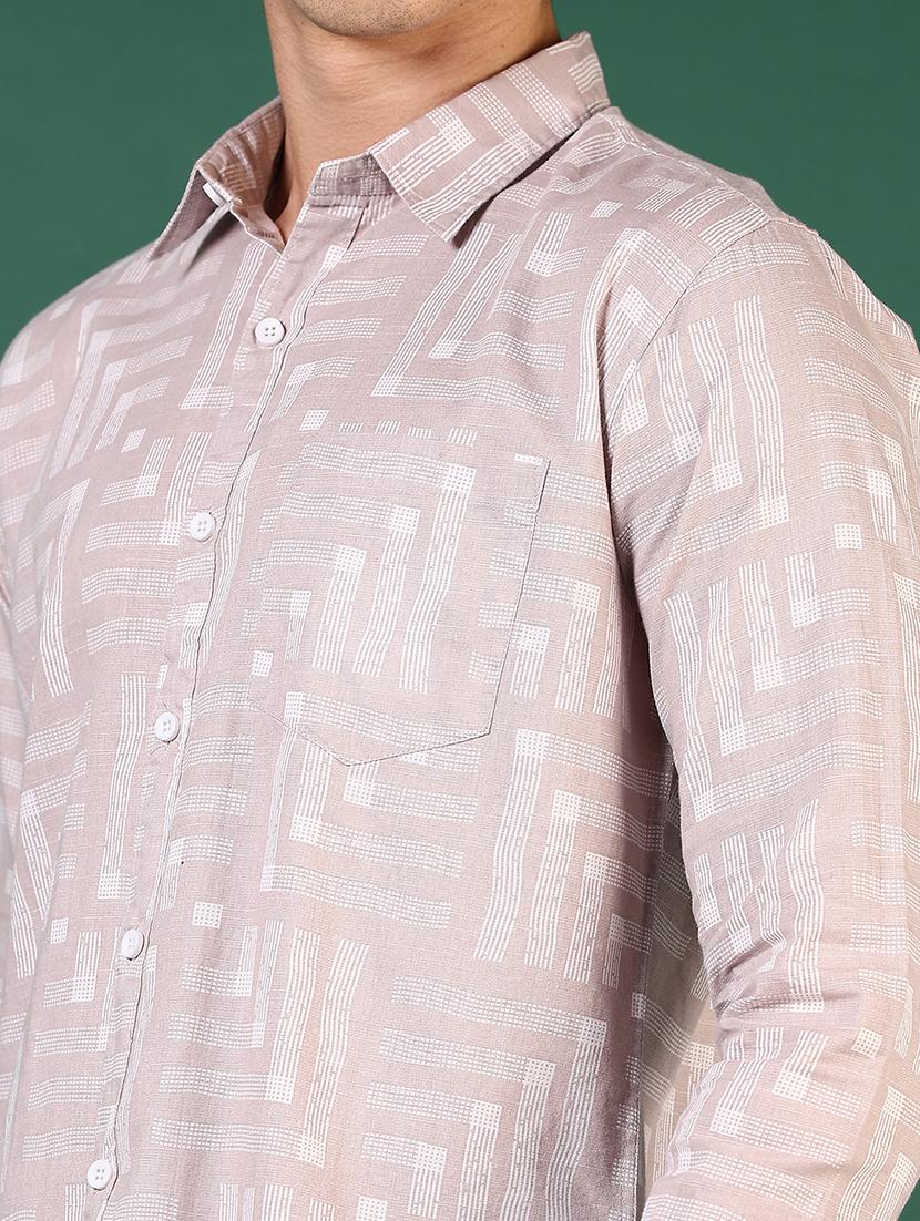men printed collared long sleeves casual shirt - 21749772 - Standard Image - 5