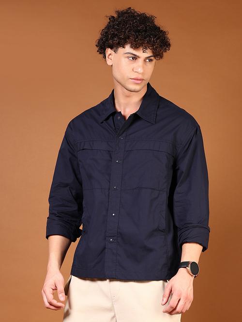 men solid collared long sleeves casual shirt - 21749779 - Standard Image - 0