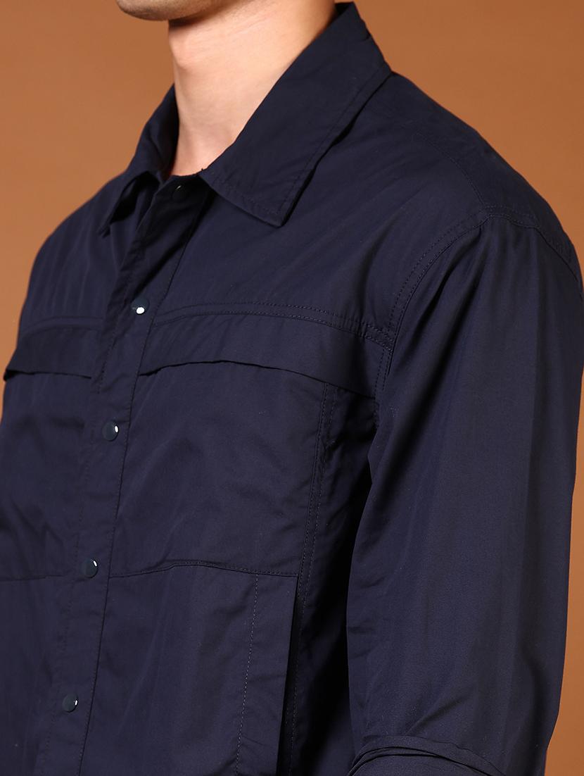 men solid collared long sleeves casual shirt - 21749779 - Standard Image - 5
