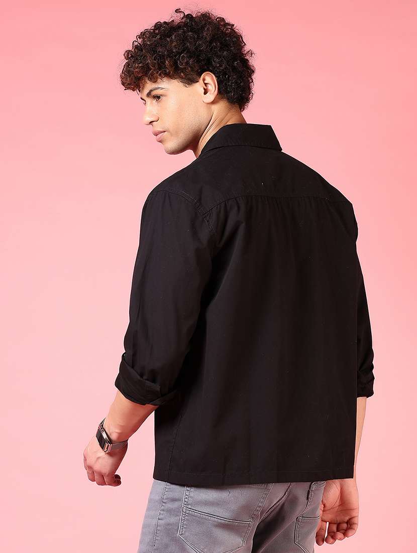 men solid long sleeve regular fit casual shirt - 21749781 - Standard Image - 3