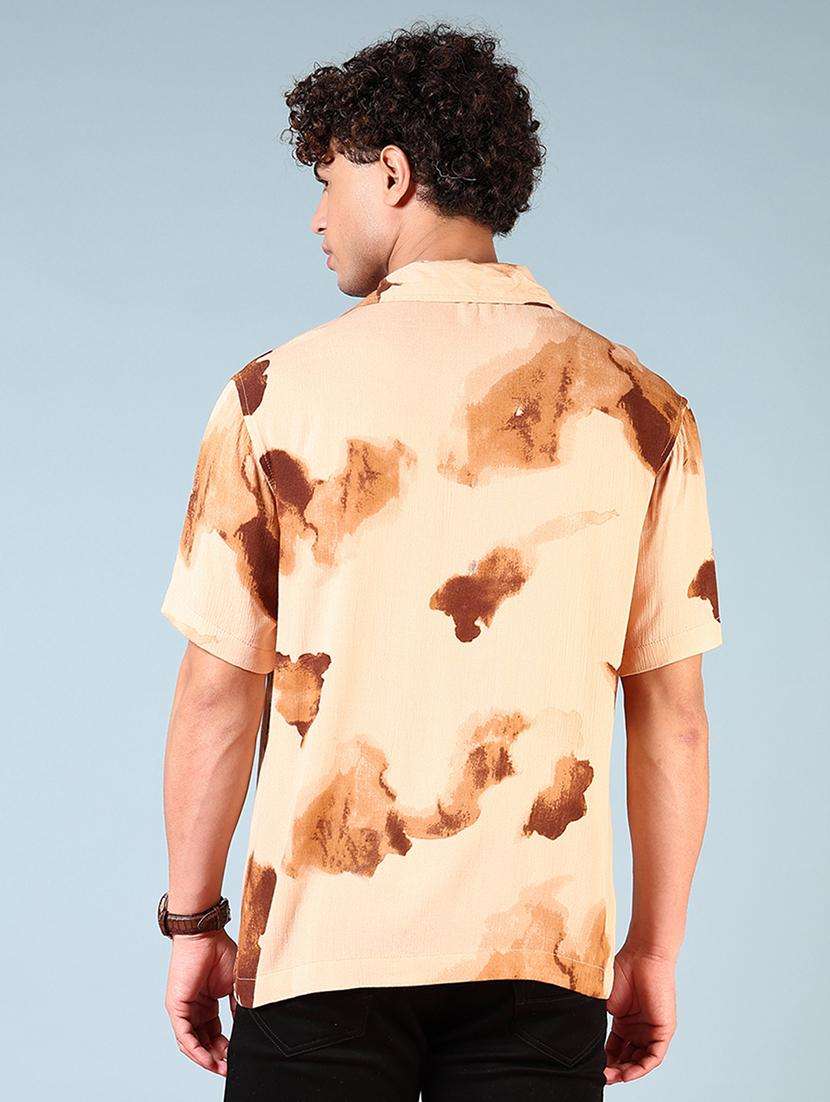 men cuban collared short sleeves casual shirt - 21749795 - Standard Image - 3