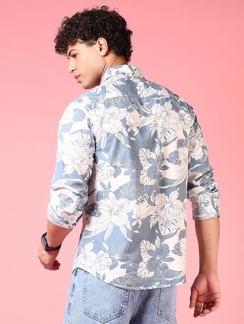 men printed collared long sleeves casual shirt - 21749799 - Standard Image - 3