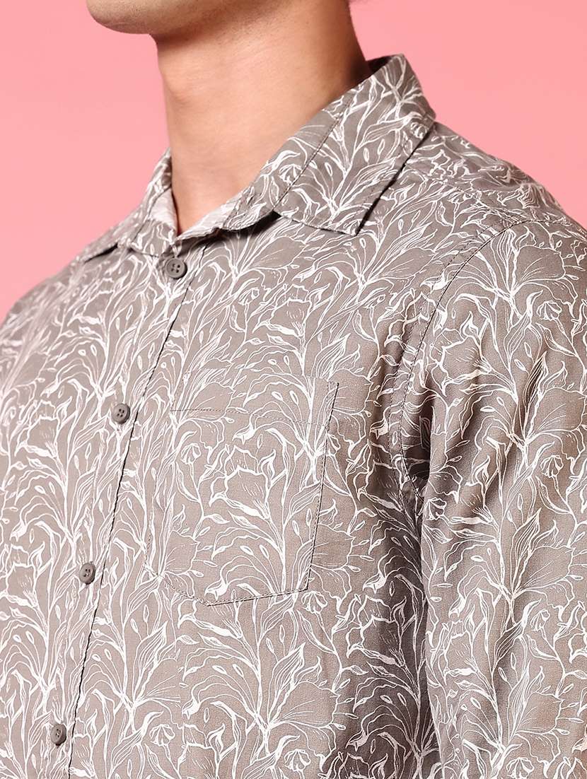 men printed collared long sleeves casual shirt - 21749800 -  Standard Image - 5