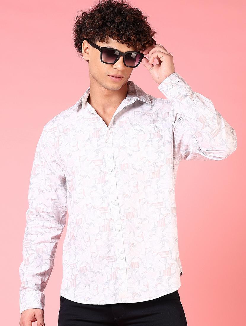 men printed collared long sleeves casual shirt - 21749801 -  Zoom Image - 0