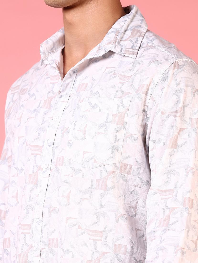 men printed collared long sleeves casual shirt - 21749801 - Standard Image - 5