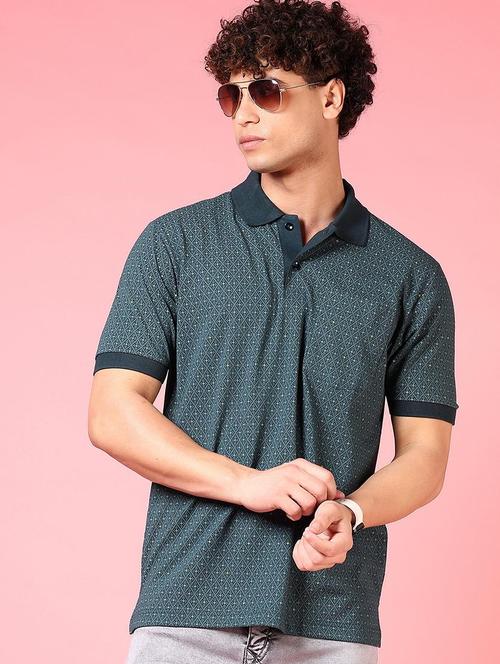 men printed short sleeves polo t-shirt - 21749835 - Standard Image - 0
