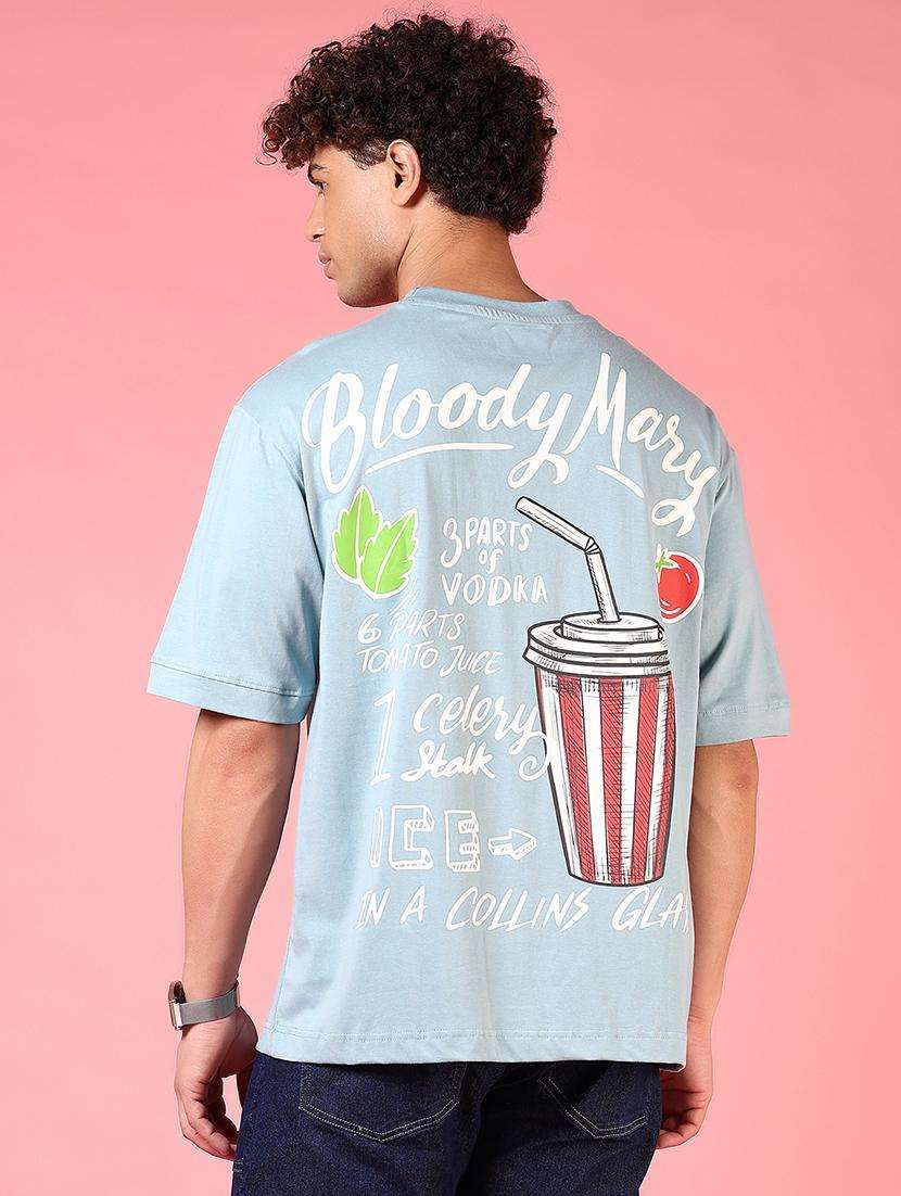 men back print short sleeves t-shirt