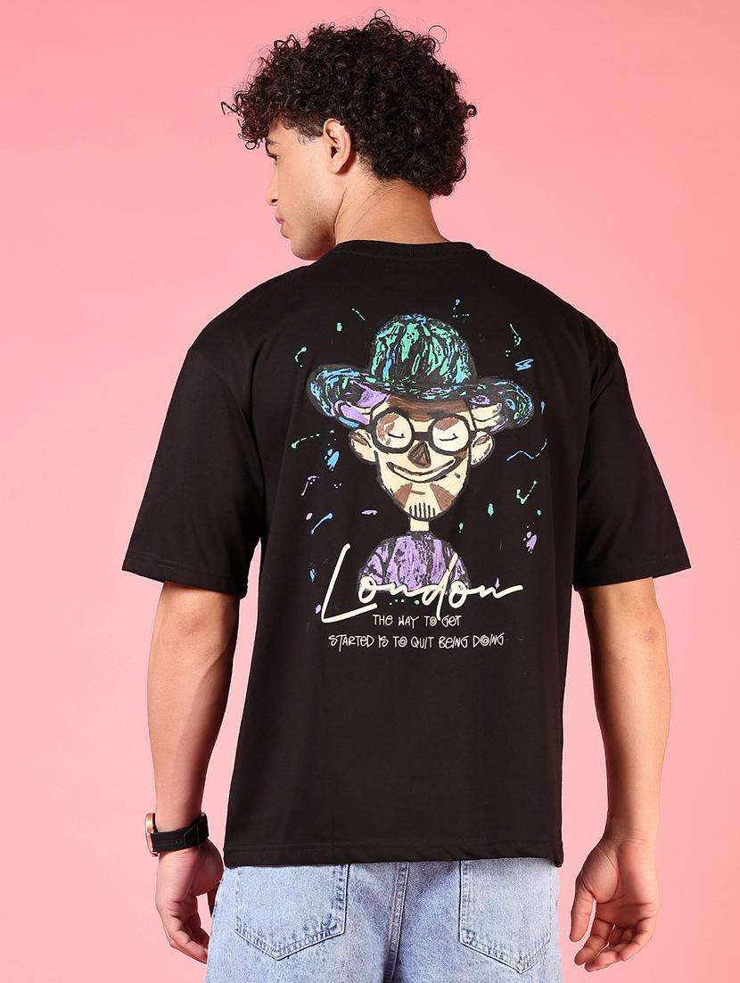 Men Front & Back Print Short Sleeves T Shirt