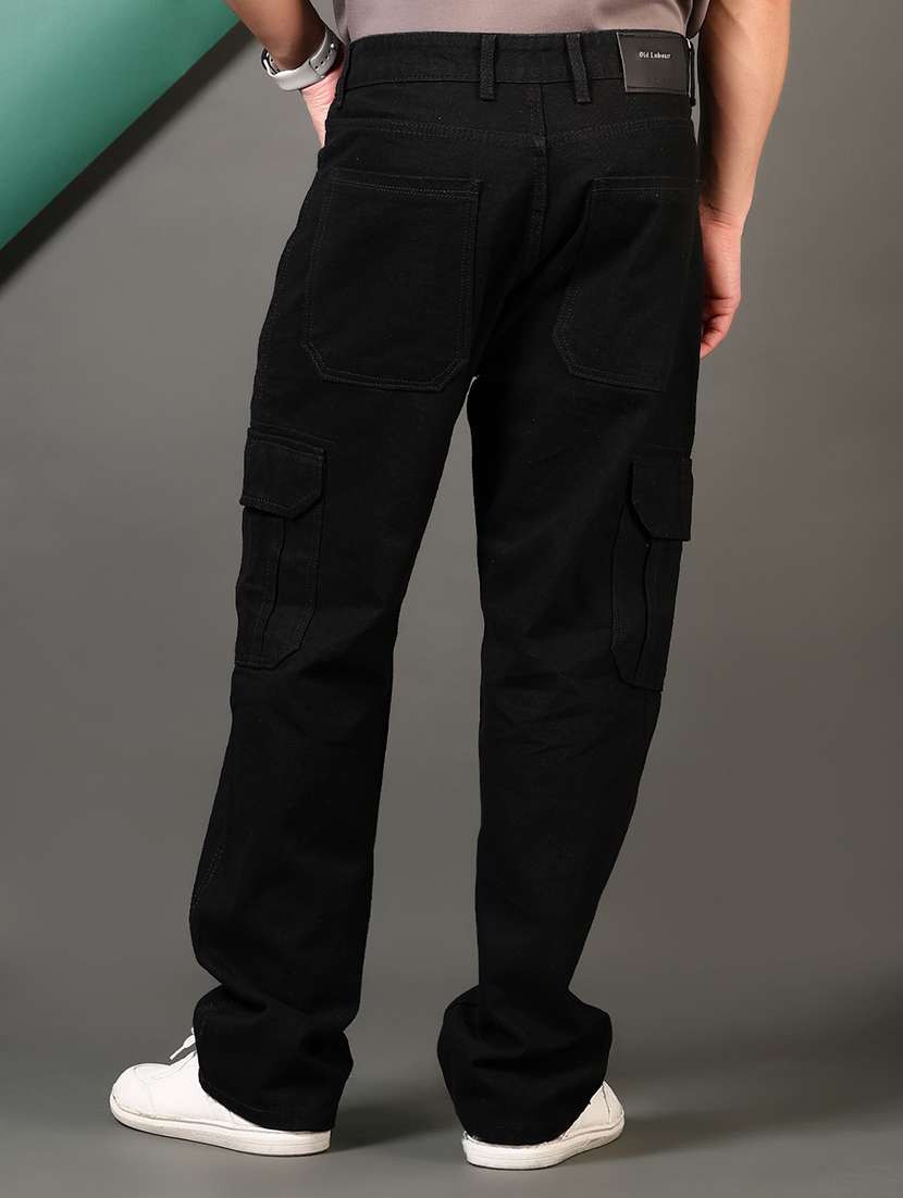 men solid mid rise denim cargo - 21749853 -  Standard Image - 3