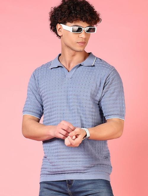 men textured short sleeves polo t-shirt - 21749906 - Standard Image - 0