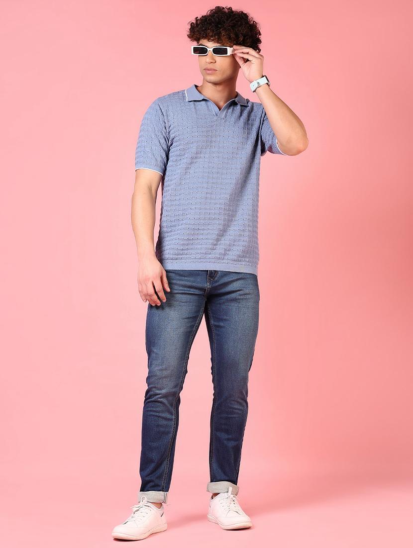 men textured short sleeves polo t-shirt - 21749906 - Standard Image - 3