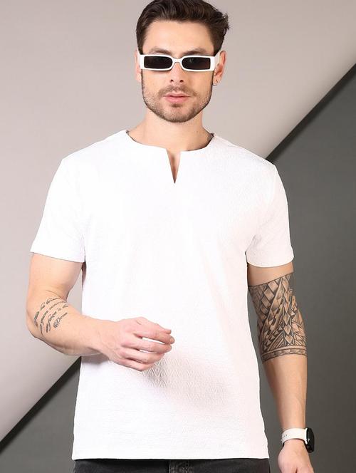 men textured round neck short sleeves t-shirt - 21749907 -  Standard Image - 0