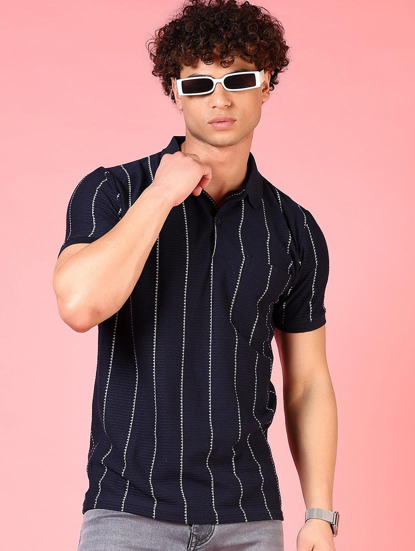 men striped short sleeve regular fit polo t-shirt - 21749947 - Zoom Image - 0