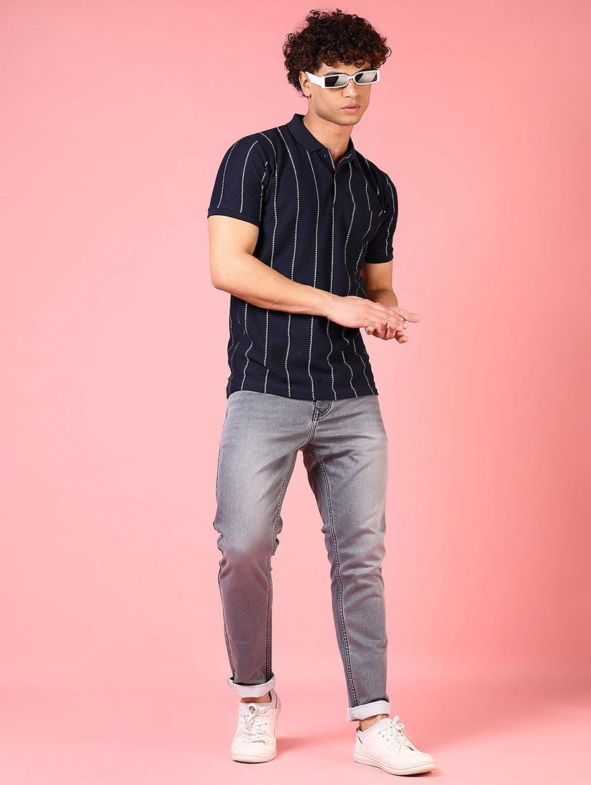 men striped short sleeve regular fit polo t-shirt - 21749947 - Standard Image - 3