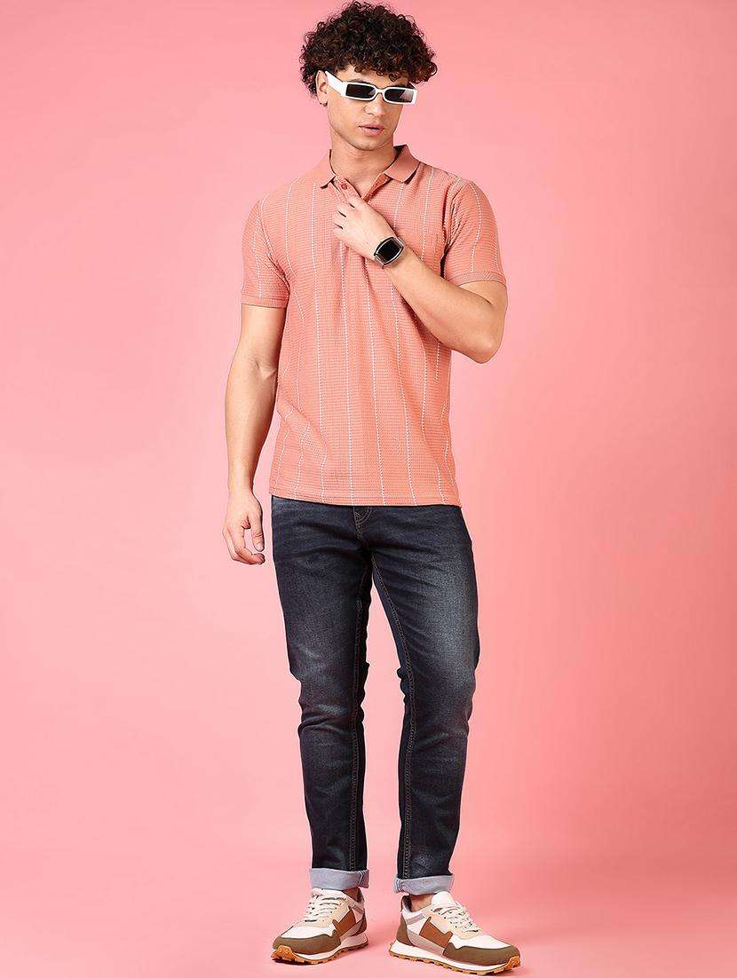 men striped short sleeve regular fit polo t-shirt - 21749950 -  Standard Image - 3